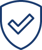 Shield with checkmark icon representing safety