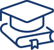 Graduation cap and book icon