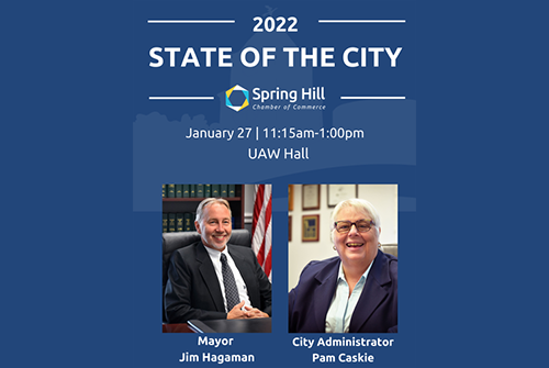 2022 State of the City - January 27. 2022 at UAW Hall with Mayor Jim Hagaman and City Administrator Pam Caskie